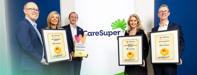 CareSuper staff with awards