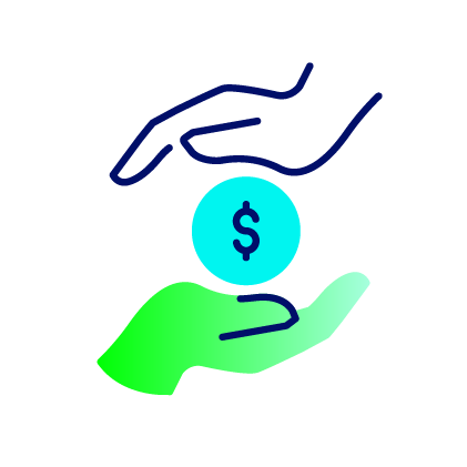 two hands caring a dollar sign