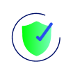Pictogram of shield and a tick