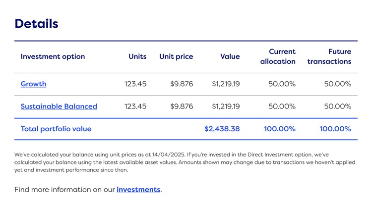 View your investments Member Online